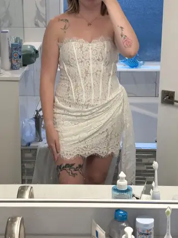 Lace Lace Tube Tie Back Mini Dress For Party/Clubbing
