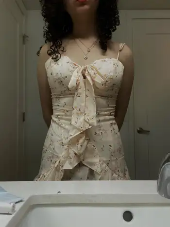 Ruffles Trim Tie Corset Dress