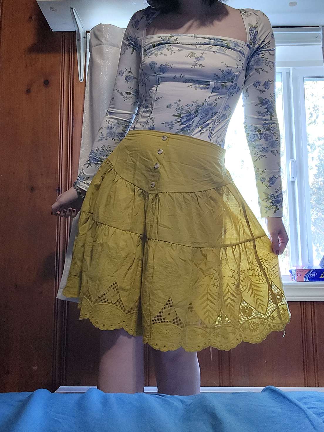 ★AMES-WORLDWIDE★FRILL MINI SKIRT YELLOW★正規品/直送料込 Lady Floral Skirt Mini Short Ruffle Frill Summer Casual