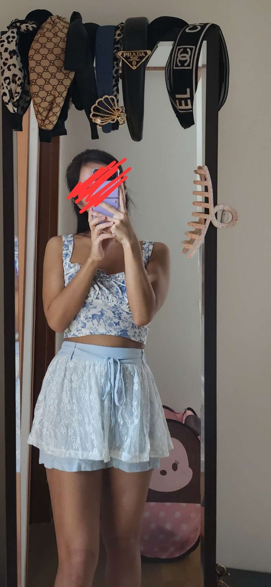 Floral Lace Knotted Skort For Daily Casual Vacation