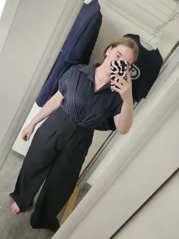 Notched Collar Long Sleeve Oversized Blazer