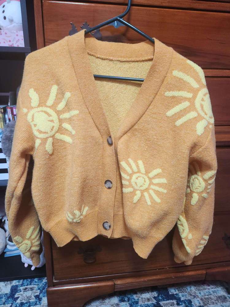 Sun Catcher Graphic Knit Cardigan - Cider