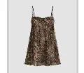 Chiffon Chiffon Leopard Bowknot Oversized Mini Nightdress For Date