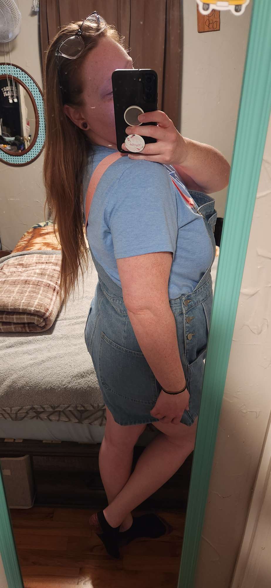 Denim Bunny Buckle Pocket Romper Curve & Plus For School