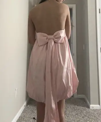 Jacquard Tube Bowknot Mini Dress