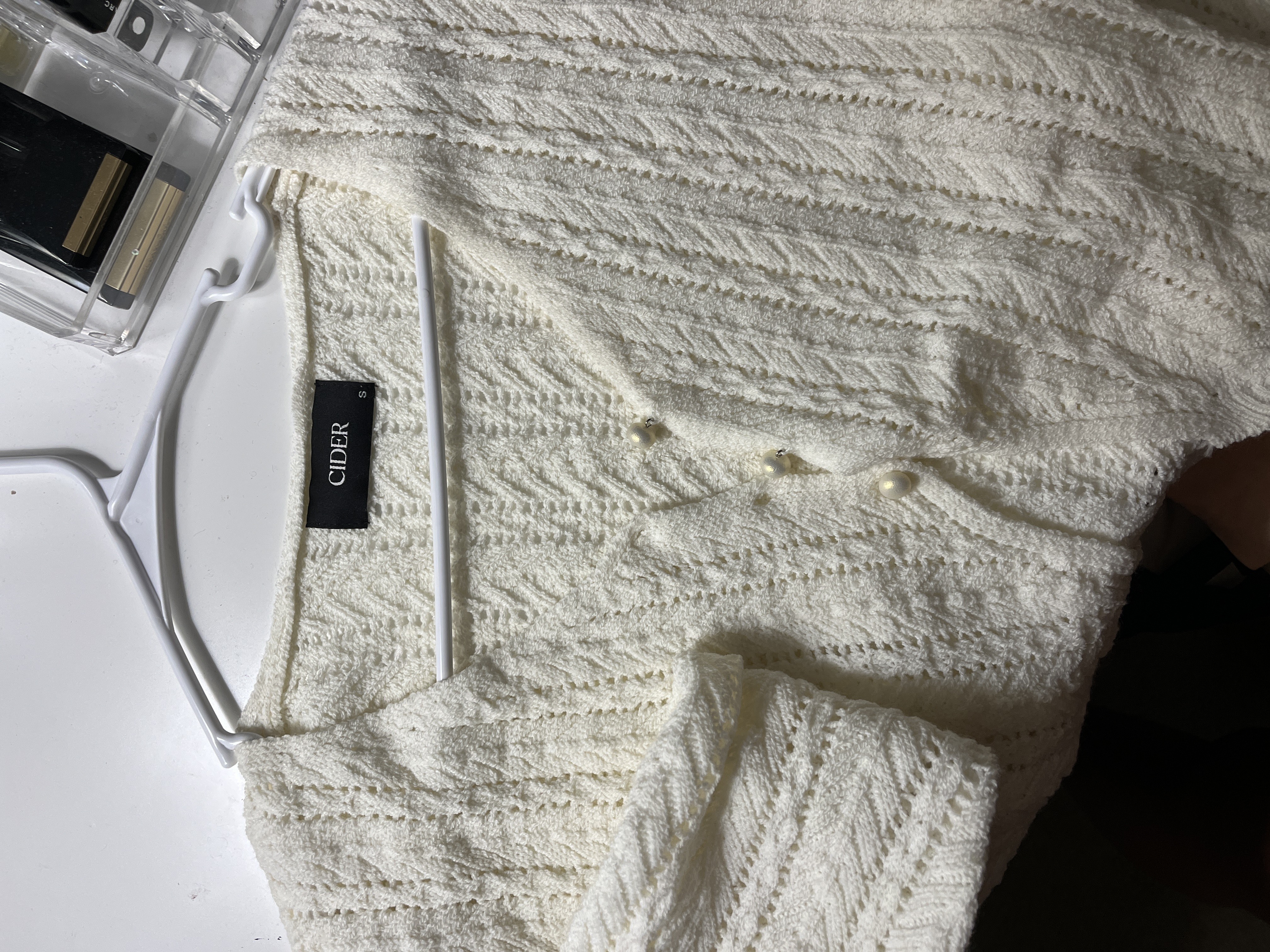 Wave Trim Bell Sleeve Cardigan - Cider