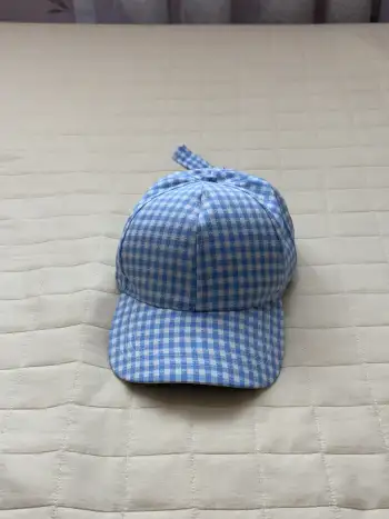 GINGHAM & FLORAL JACQUARD LACE-UP BASEBALL CAP