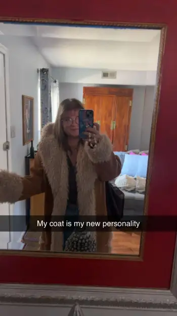 Faux Shearling Collar Solid Jacket Curve & Plus