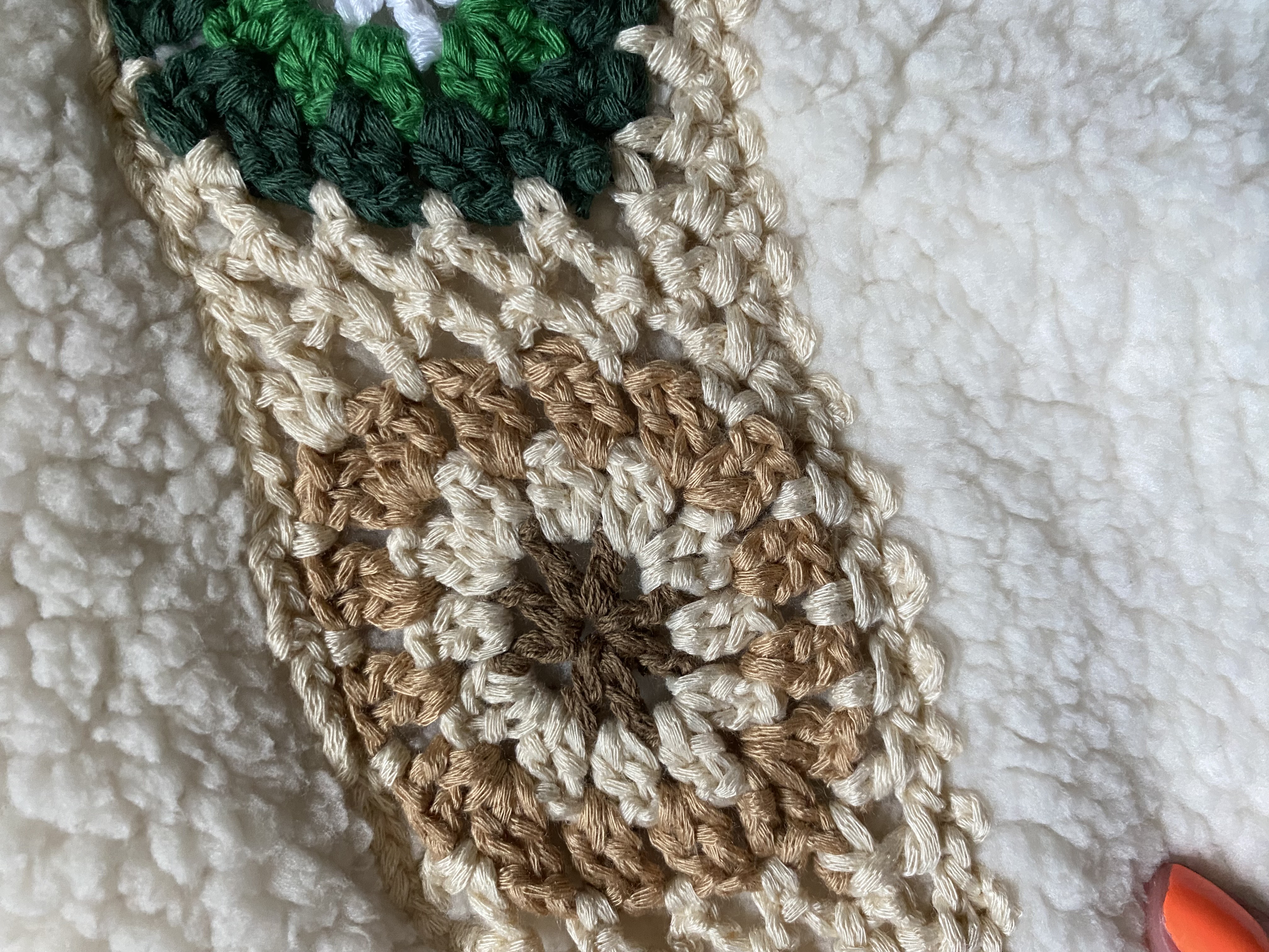 Fleece Floral Crochet Hoodie - Cider