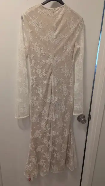 Lace Round Neckline Floral Maxi Dress