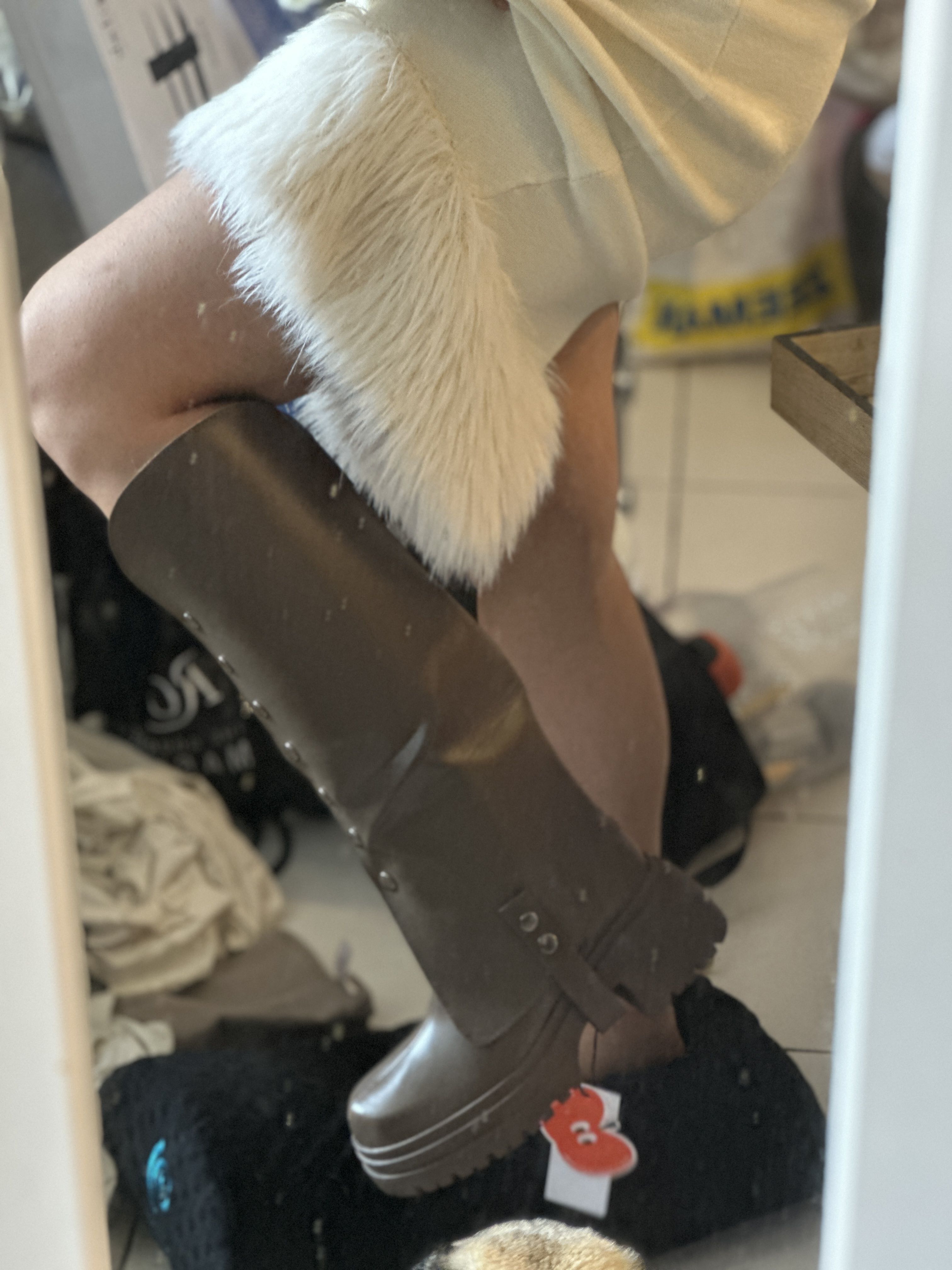 femalebootworld Detachable Shaft Boots For Daily Casual Coffee Shop
