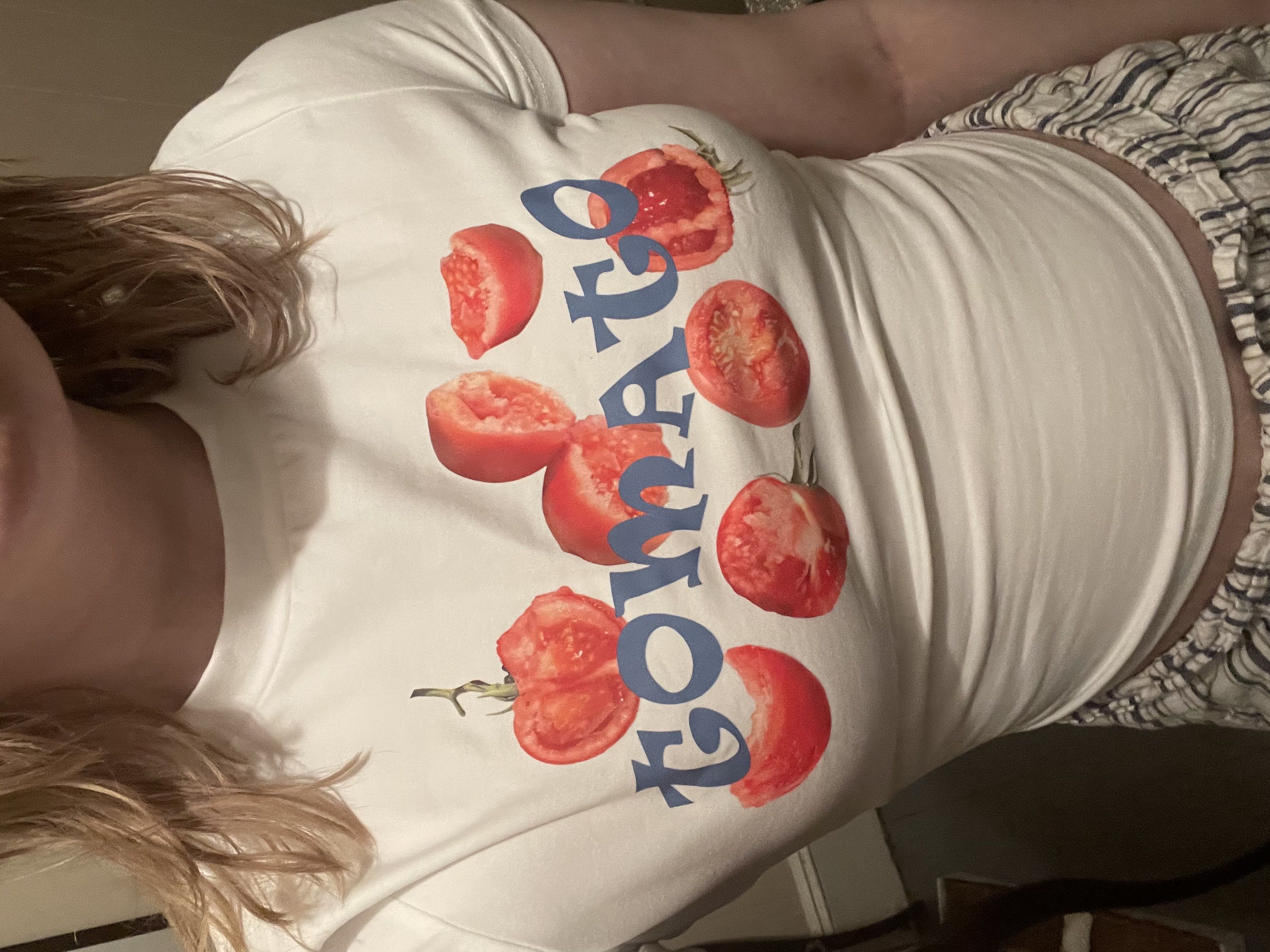 Tomato Pattern Crop Top - Cider