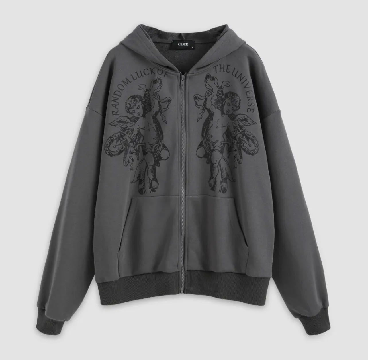 Figure Zipper Up Oversized Hoodie For School Daily Casual