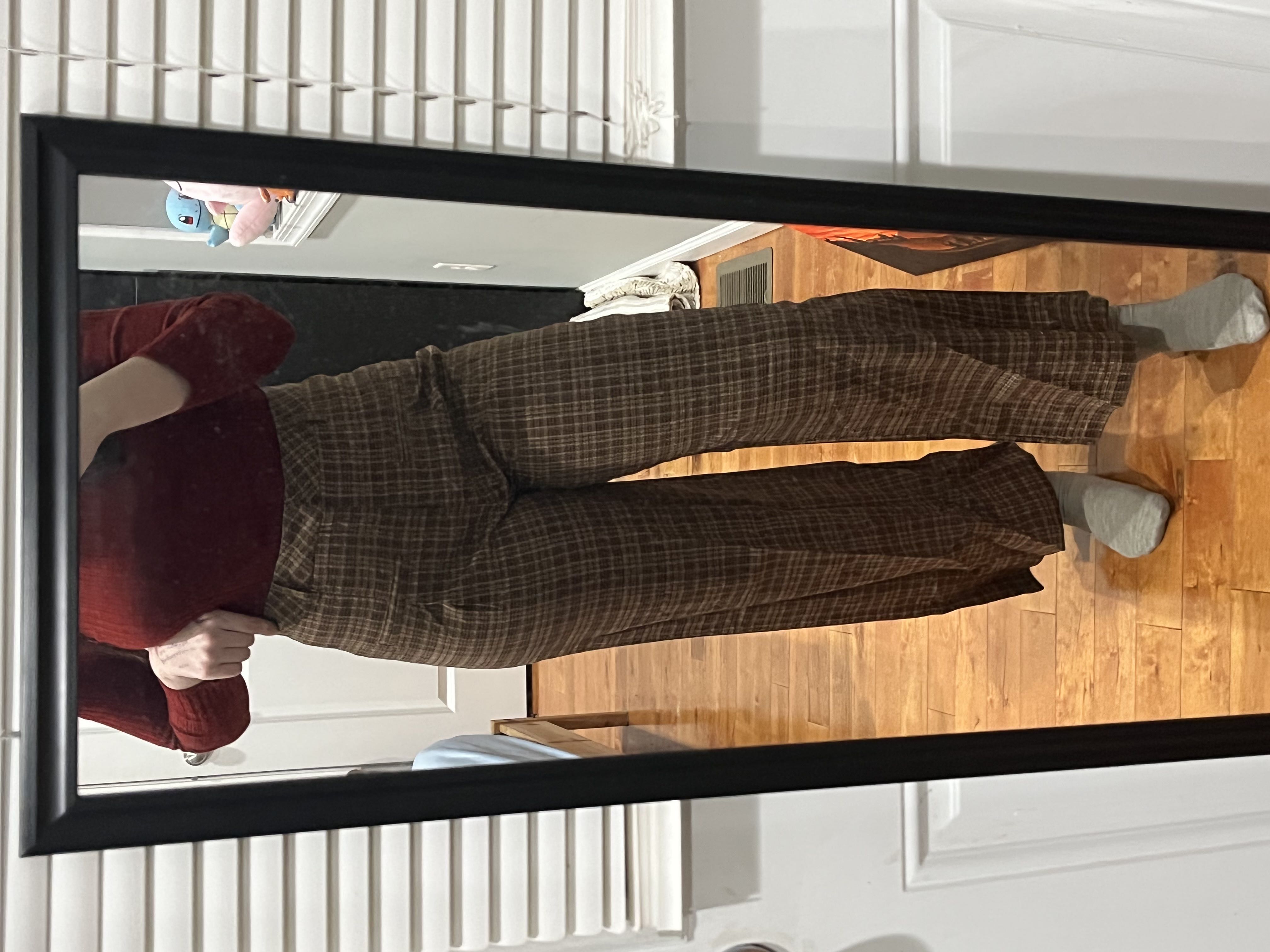 Woven Tartan Wide Leg Trousers For School Coffee Shop Vacation Woven Tartan Wide Leg Trousers For School Coffee Shop Vacation