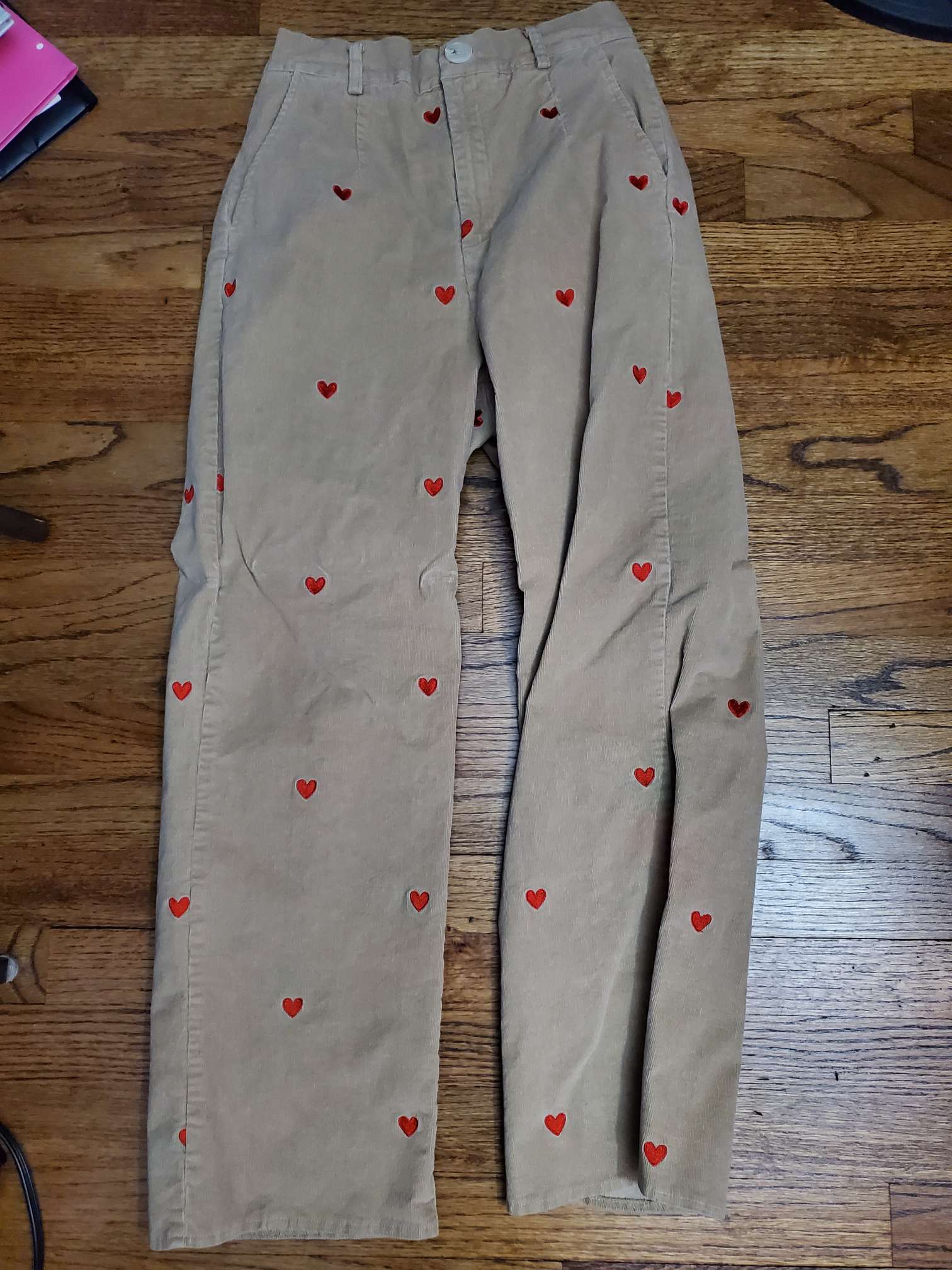 Uncontrollably In Love Corduroy Pants For School Coffee Shop