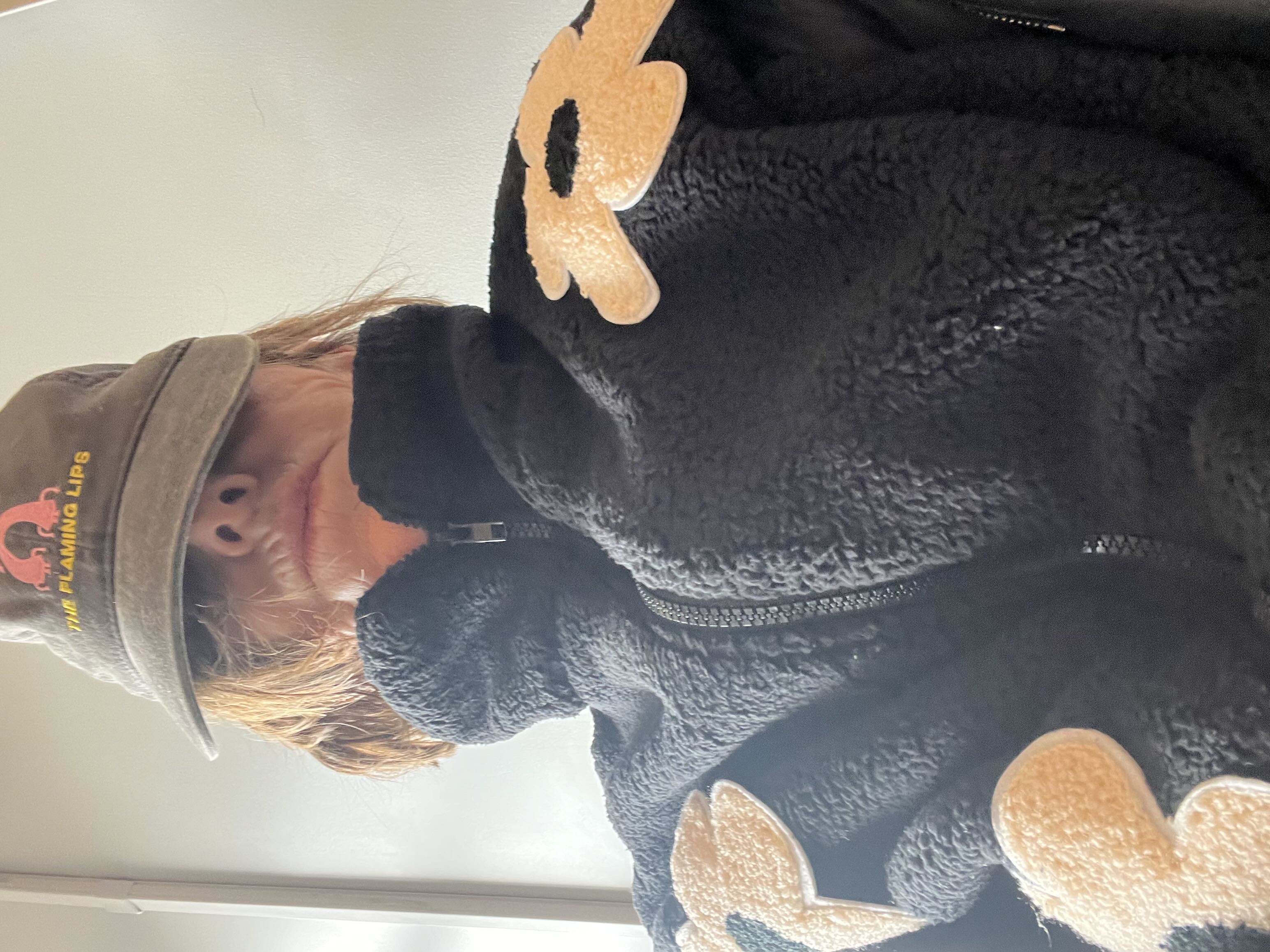 Fleece Floral Fleece Zipper Front Jacket For School Daily