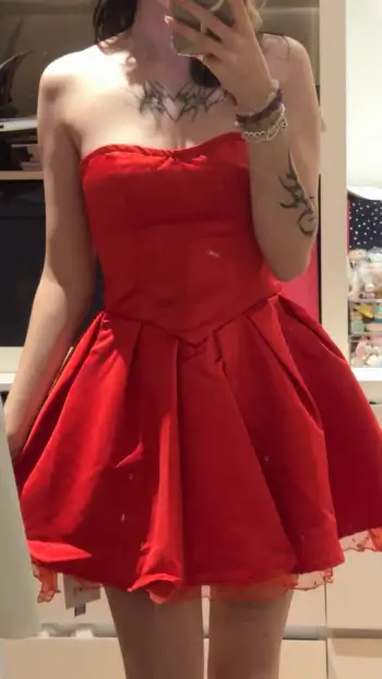 Satin Pleated Bowknot Lace Trim Mini Dress