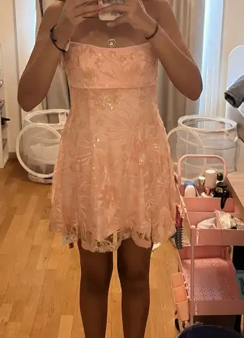 Sequin Floral Square Neck Backless Criss Cross Mini Dress