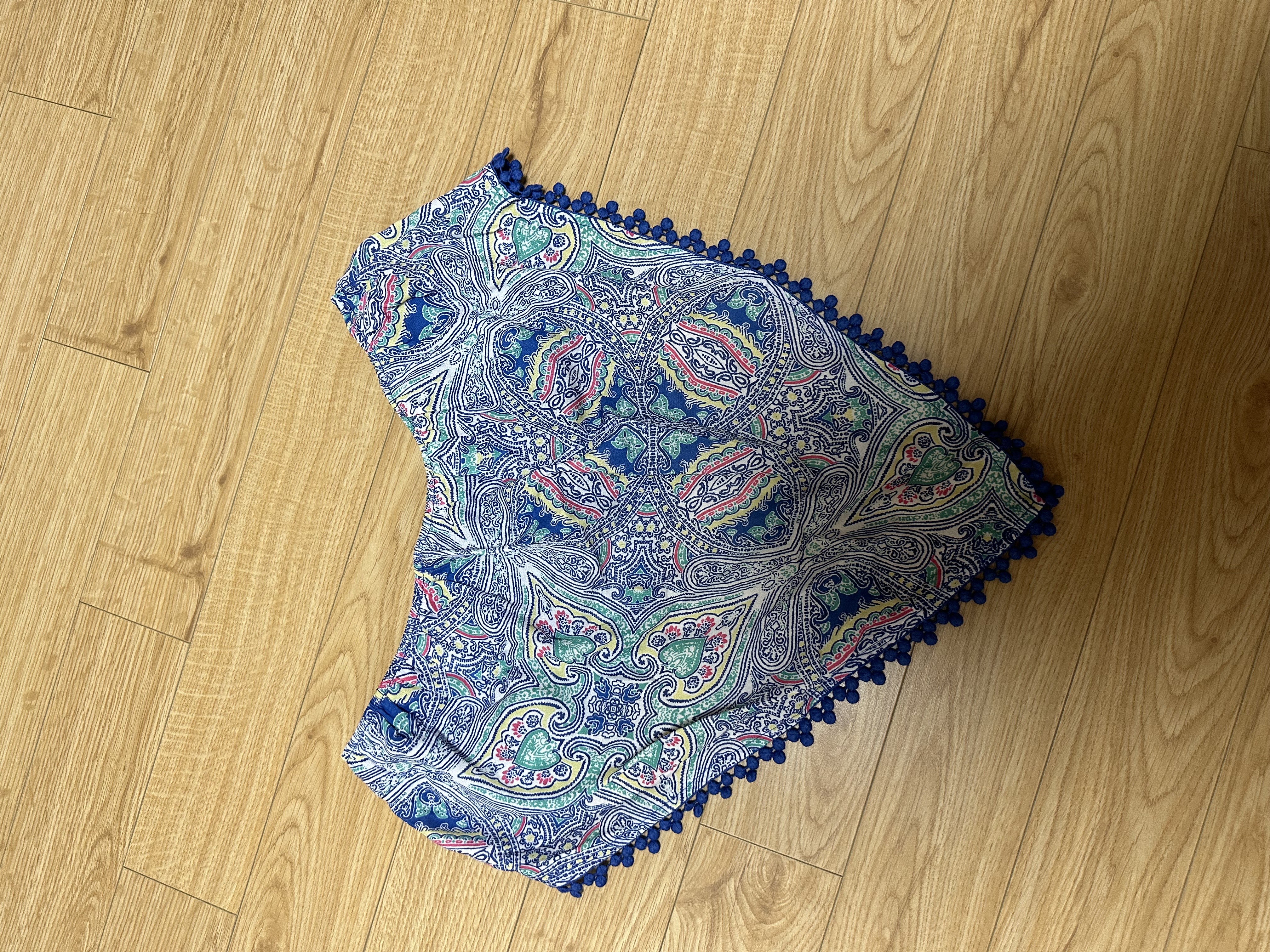 Retro Print Scarf Top For Daily Casual Date