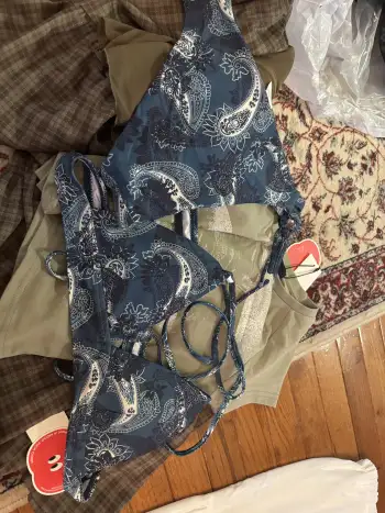 Paisley Criss Cross Tie Side Bikini Set