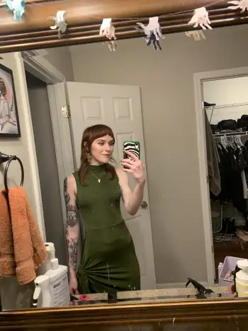 High Neck Ruched Midi Dress