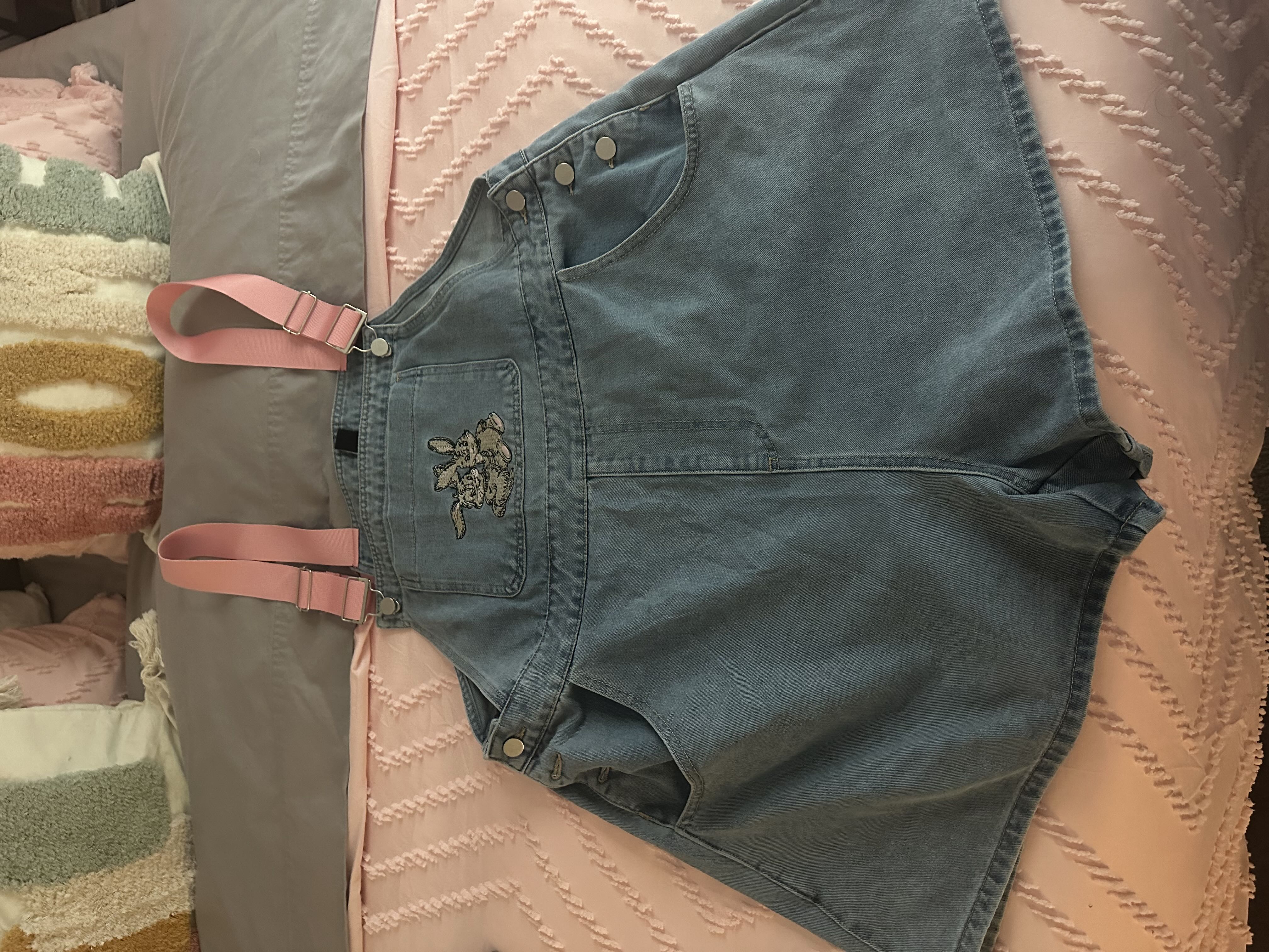 【Cider】ポケット デニム ロンパース Denim Bunny Buckle Pocket Romper Curve & Plus For School