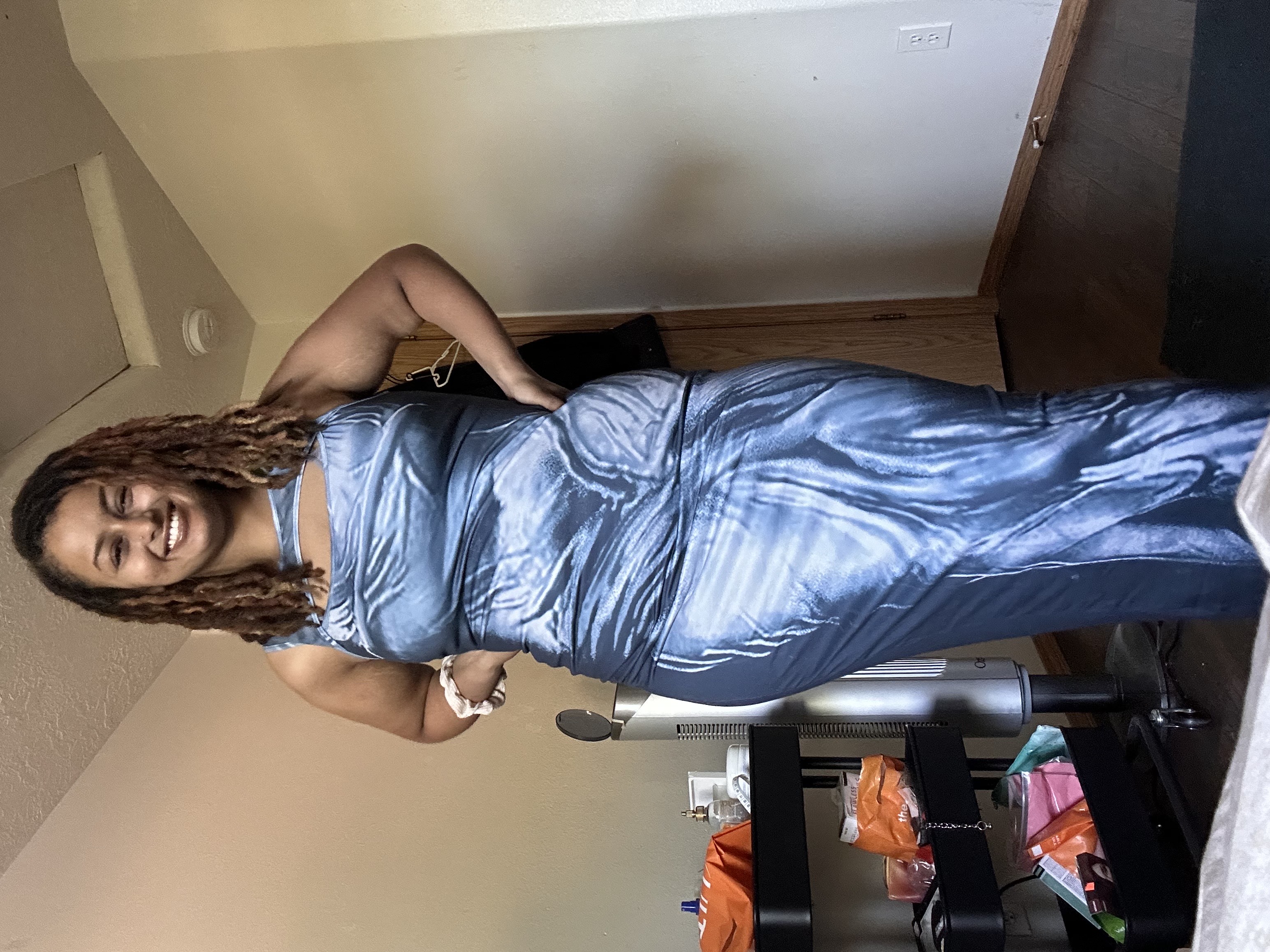 trompe l'oeil prints cut out knitted maxi dress Knit Fabric Trompe L'oeil Prints Cut Out Knitted Maxi Dress For Exhibition