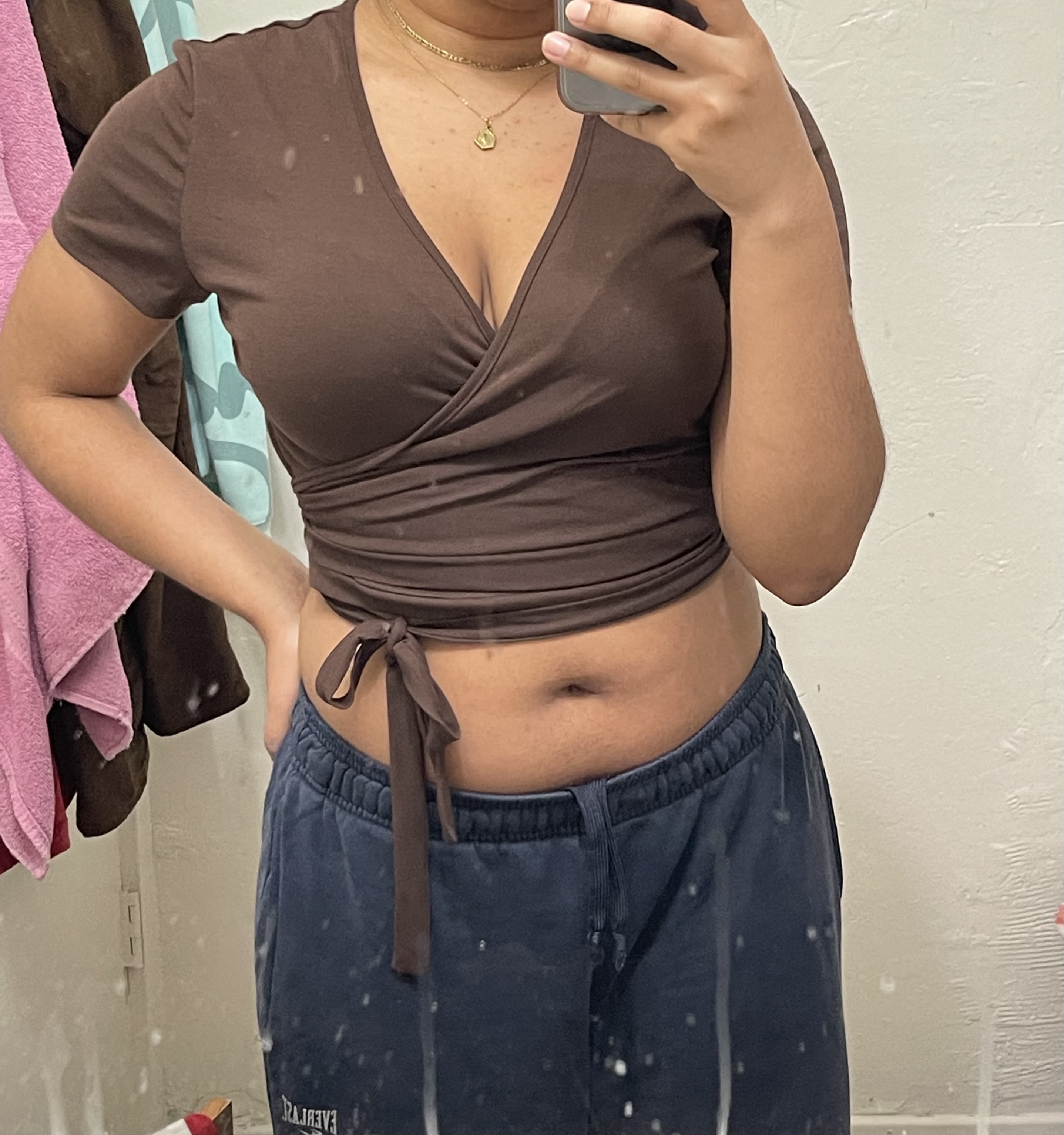 Jersey Solid Wrap Crop Top