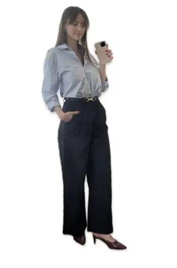 Petite High Waist Pleated Wide Leg Pants