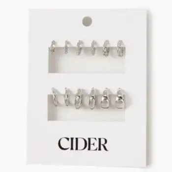 Alloy 6pairs Geometric Hoop Earrings Set For Daily Casual Work Date Coffee Shop