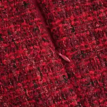 Tweed Boat Neck Zipper Ruffle Mini Dress