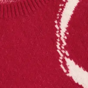 Knitted Round Neckline Bowknot Graphic Oversized Long Sleeve Sweater