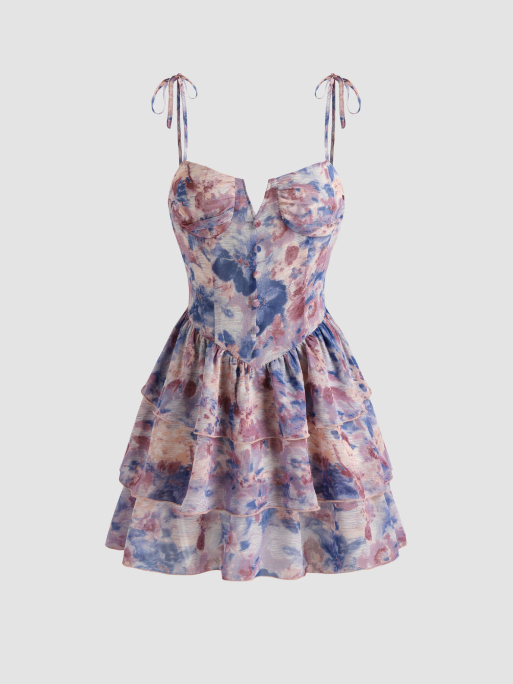 Tie Dye Layered Corset Dress - Cider