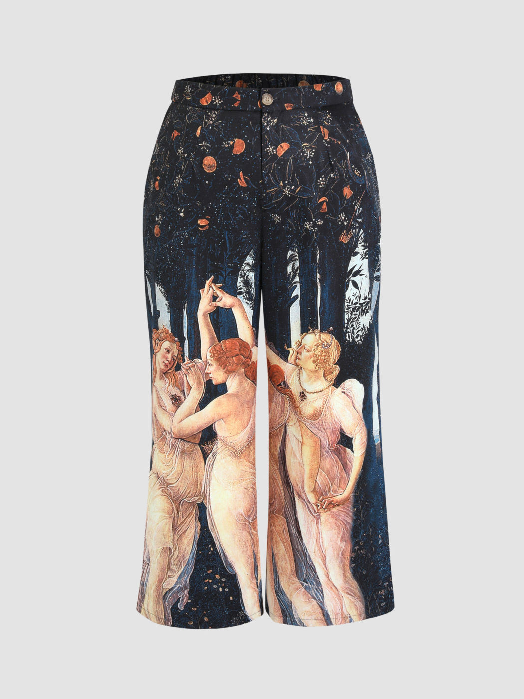 Hose mit geradem Bein im Renaissance-Print Kurve & Plus