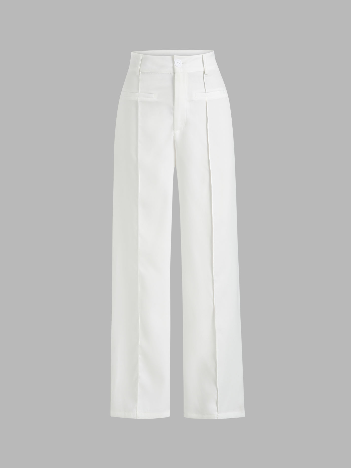 Solid Stitch Straight Leg Trousers