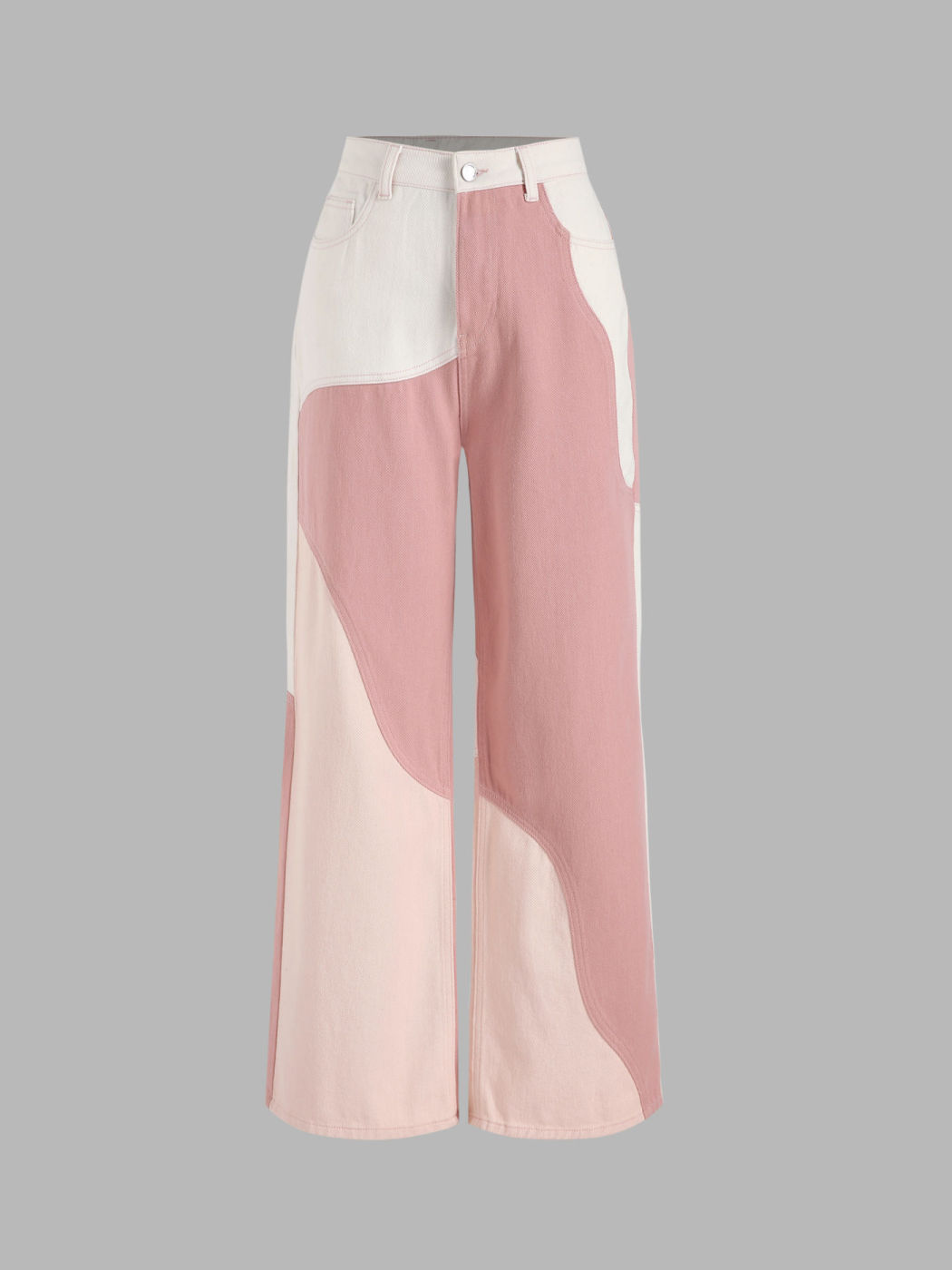 Mid Rise Patchy Straight Leg Jeans