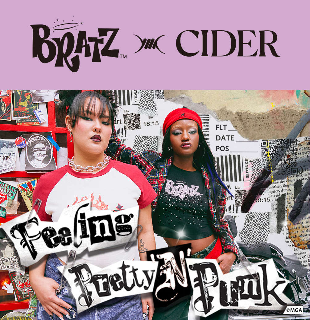 Cider X Bratz Pretty N Punk Graphic Baby Crop Tee - Cider