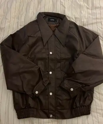 Faux Leather Zipper Jacket