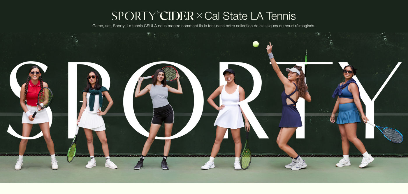 Game, set, Sporty. CSULA Tennis shows us how they do it in our collection of reimagined court classics.