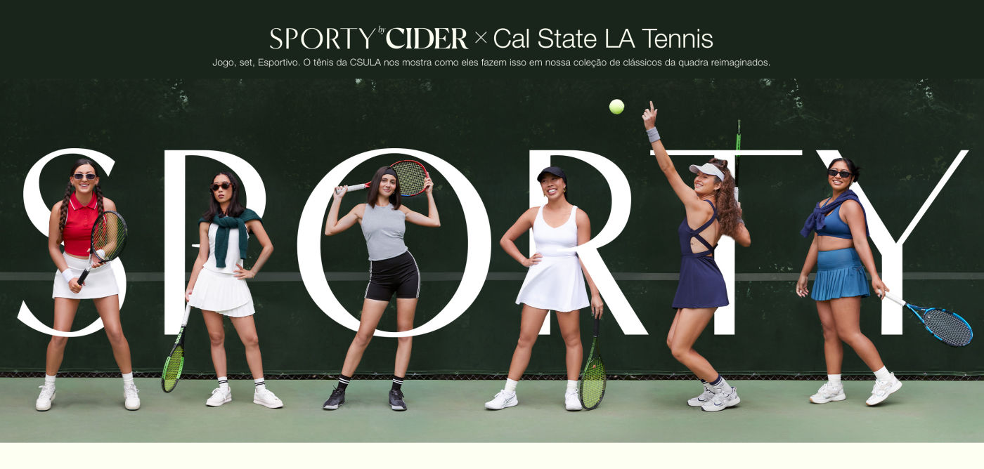 Game, set, Sporty. CSULA Tennis shows us how they do it in our collection of reimagined court classics.