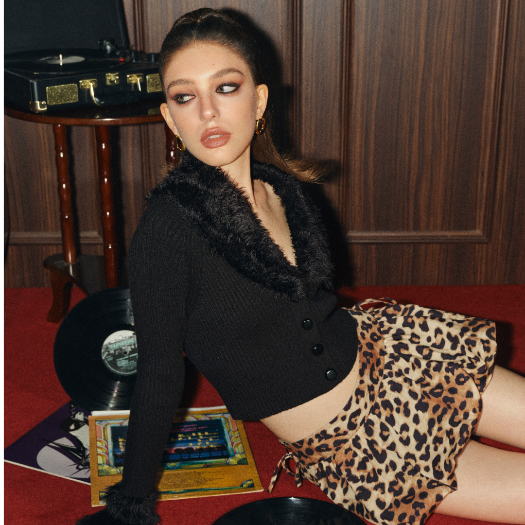 Asymmetrical High Neck Ruched Crop Top
