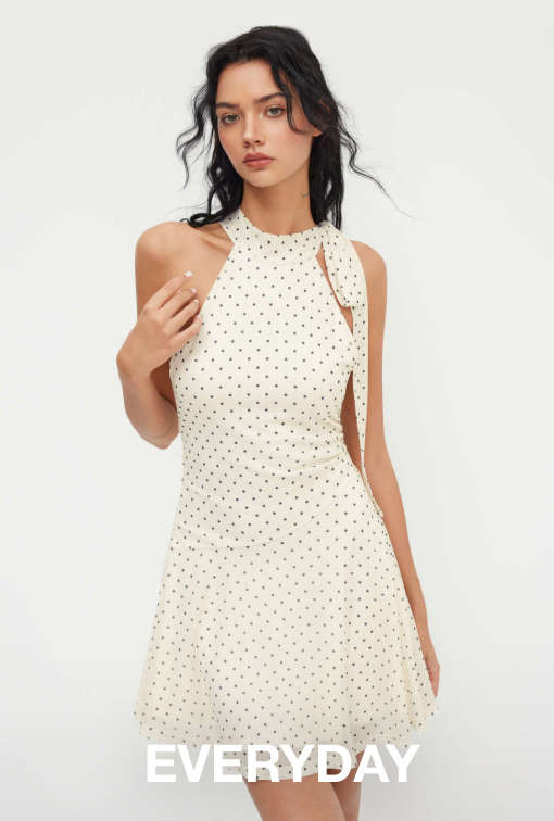 Woven V-neck Check Mini Dress Curve & Plus For School