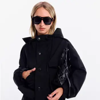 Faux Leather Stand Collar Zip Through Bomber Jacket