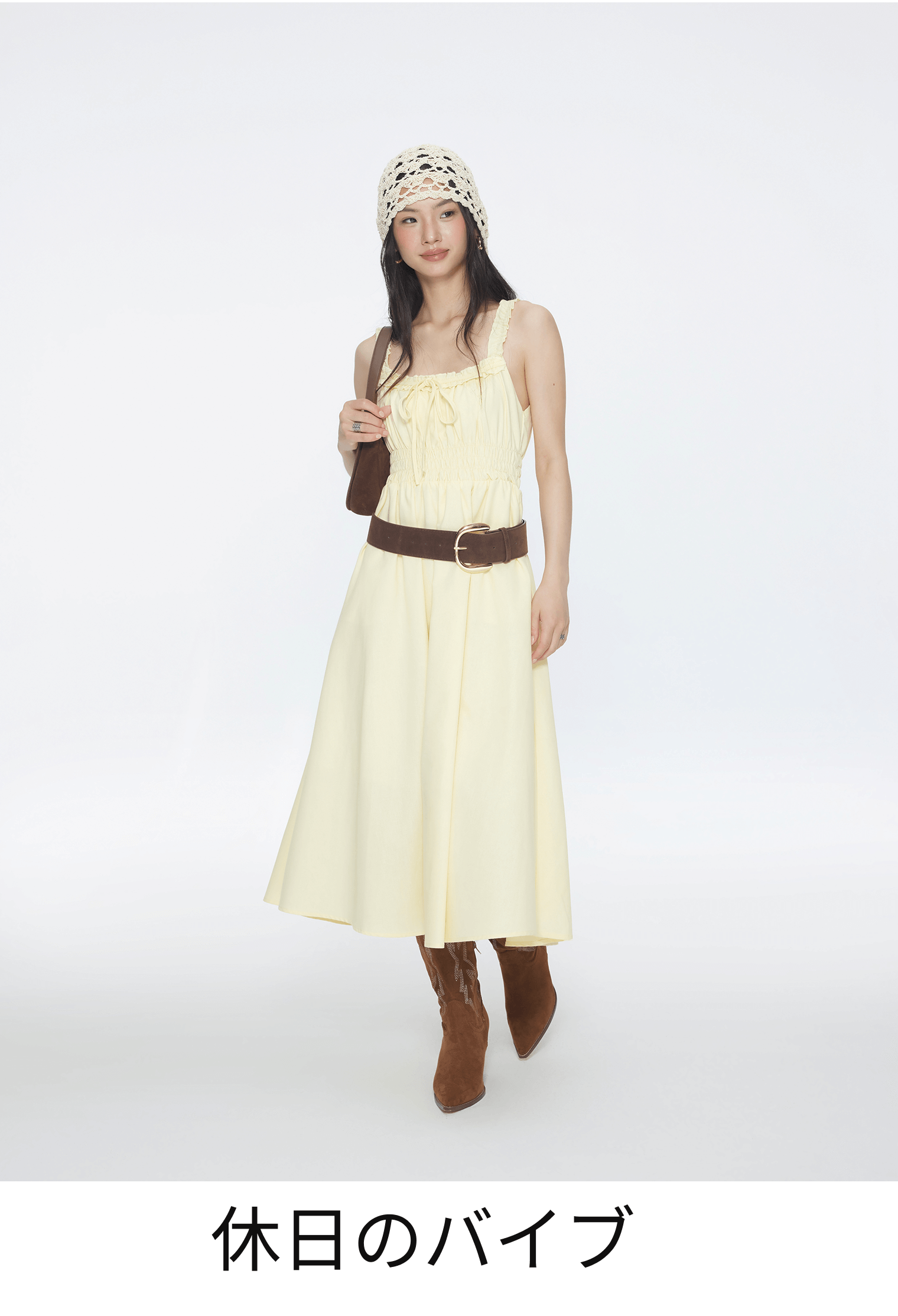 ≪Cider≫\tポロネック ストライプ ミディワンピース 女性ファッションブランドCiderの最新ワンピースコレクション
