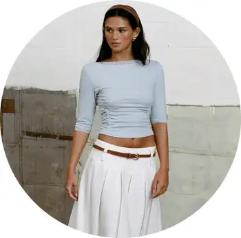 Jersey Striped Halter Neck Two Tone Top