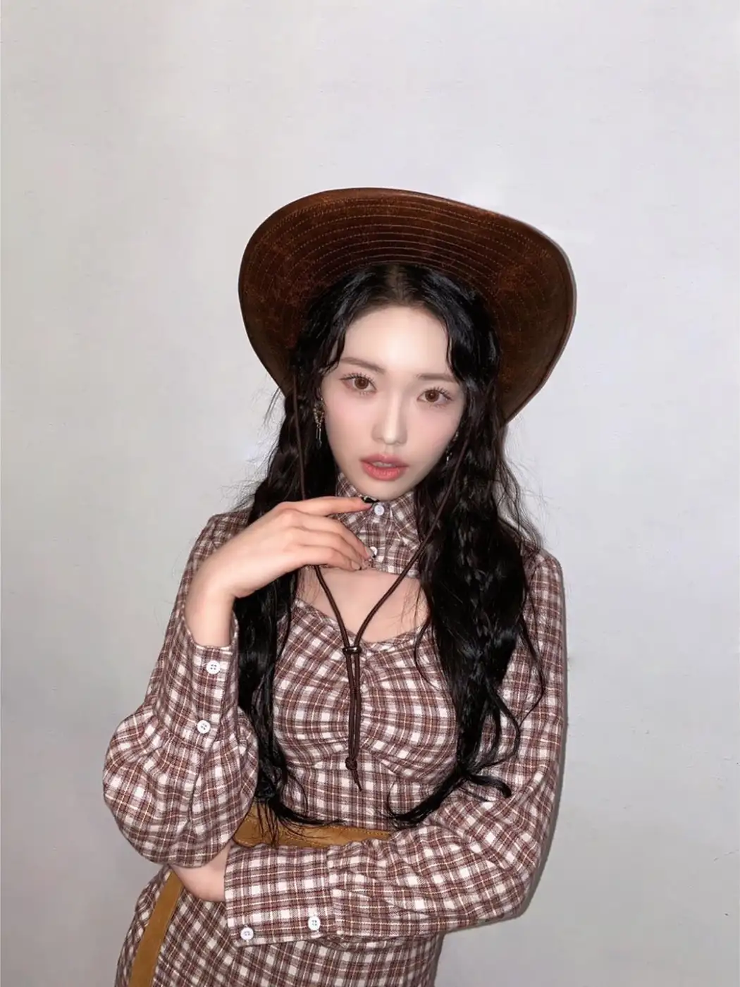 Plaid Two-Piece Shirt Dress For Vacation