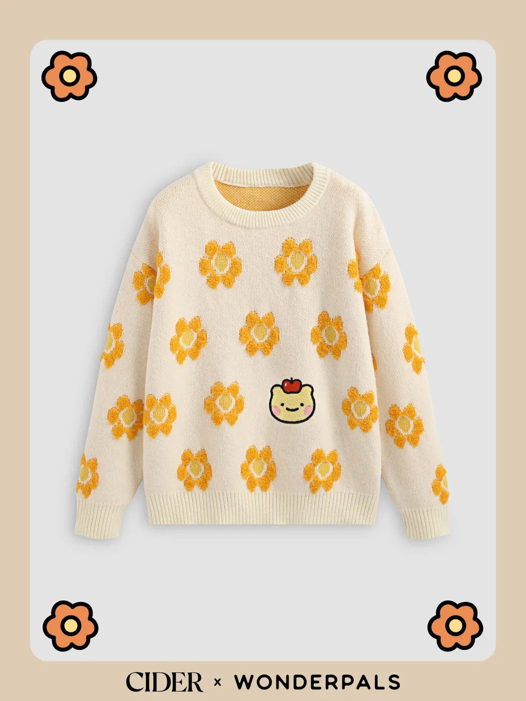  Cider X WonderPals Unisex Blumen Pullover Sweatshirt