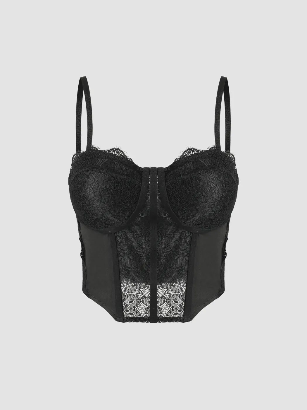 Floral Lace Corset Crop Tank Top