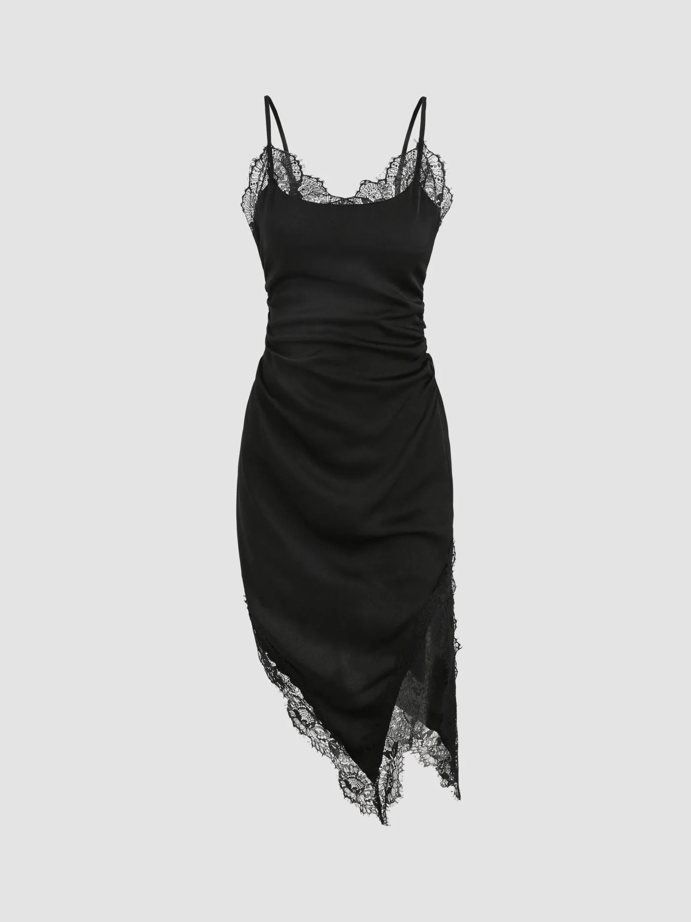  Spitzenbesatz Minikleid