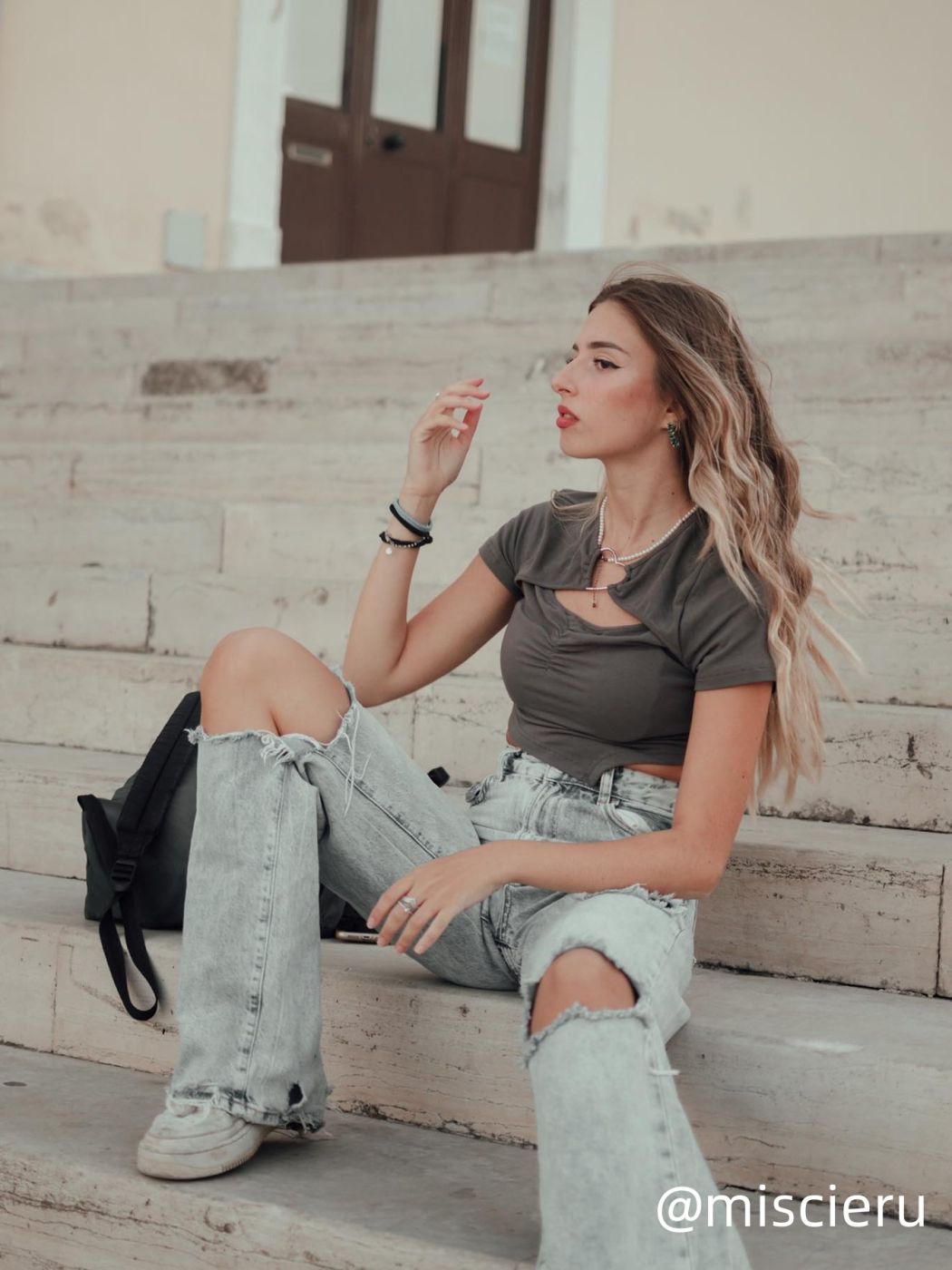 Asymmetrical Hem Cut Out Crop Tee